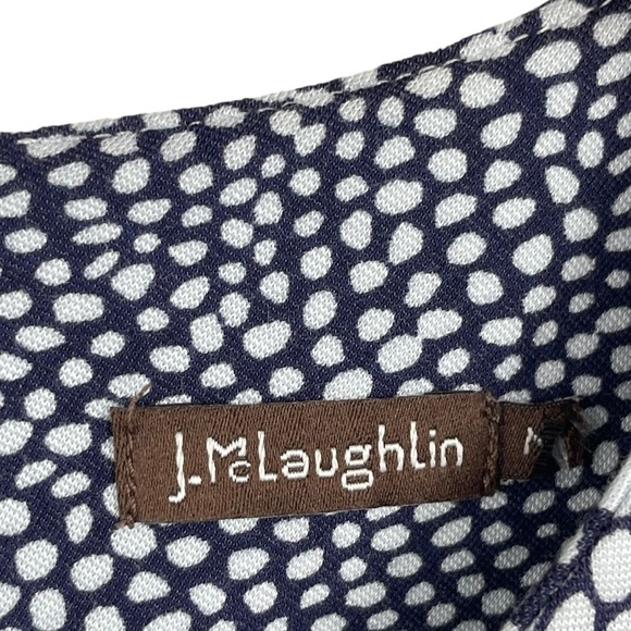 J. McLaughlin Size Medium Navy White Geometric Stretch Catalyst sheath Dress - Picture 4 of 7